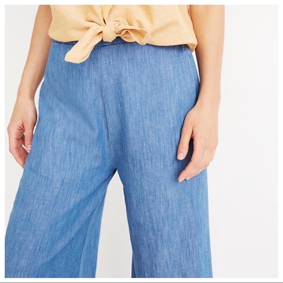 Madewell Pull-On Gaucho Crop Pant light blue NWOT - Picture 3 of 7